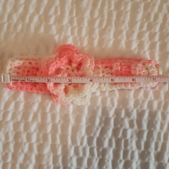 Handmade Crochet Baby Girl Flower Headband Tie Dye - Picture 4 of 5